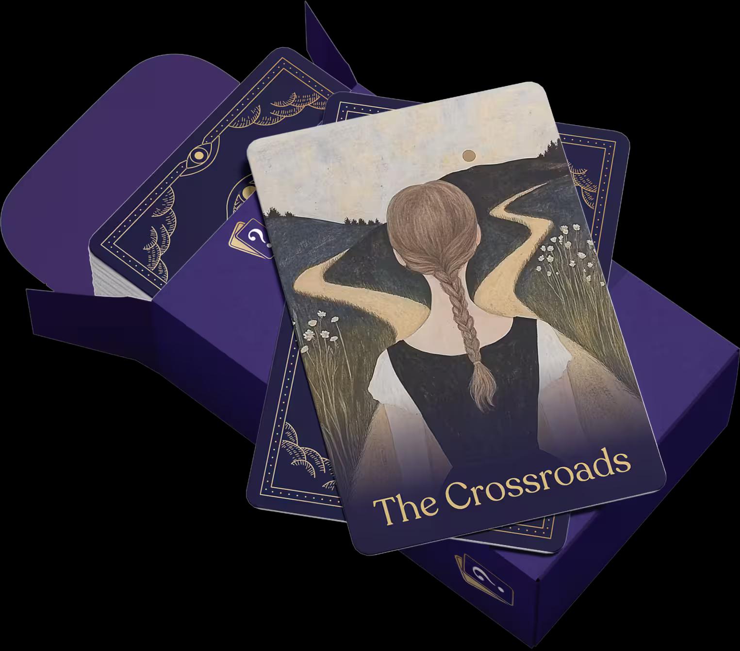 Open Destiny reading box with the cards fanned out